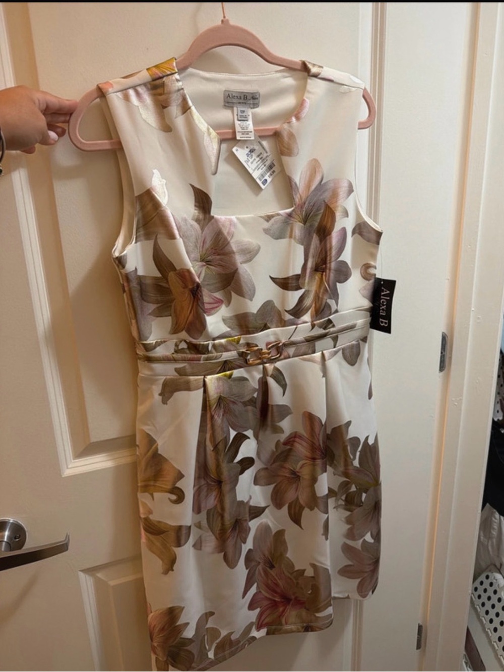 Cream Floral Sheath Dress